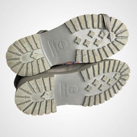 Timberland A2592 Carnaby Fold-Down Grey/Red Ankle Boots Women Size 6 Waterproof - Picture 4 of 10